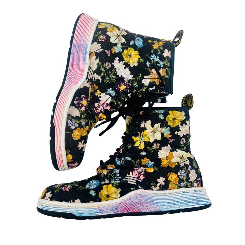 Dr. Martens Newton Floral Boots Darcy Print Canvas Sole Shoes| Streetwear Grunge - Picture 7 of 16